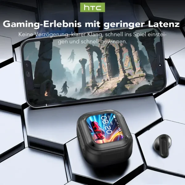 HTC - NE20 OWS Wireless In-Ear-Kopfhörer, Bluetooth 5,4, Gaming-Ohrhörer, LCD-Display, Ladeetui, HIFI-Klangqualität, Unterstützung 134 Sprachumschaltung - Image 6